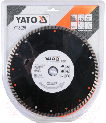 Изображение товара Отрезной диск алмазный Yato YT-6025