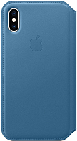 Чехол-книжка Apple Leather Folio для iPhone XS Cape Cod Blue / MRX02 -