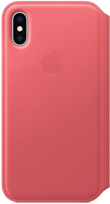 Чехол-книжка Apple Leather Folio для iPhone XS Peony Pink / MRX12