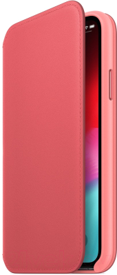 Чехол-книжка Apple Leather Folio для iPhone XS Peony Pink / MRX12