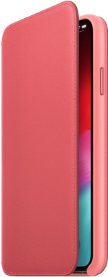 Чехол-книжка Apple Leather Folio для iPhone XS Max Peony Pink / MRX62