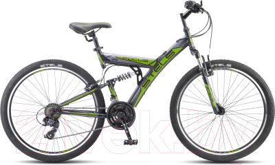 Велосипед STELS Focus V 18 SP 26 V030 (18, черный/зеленый)