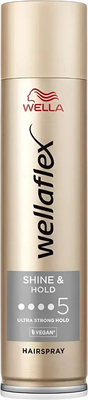 Лак для укладки волос Wellaflex Shine&Hold (250мл) - 