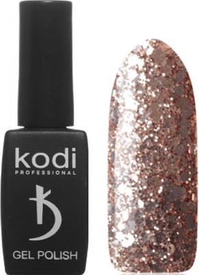 Гель-лак для ногтей Kodi 01 SH На прозрачной подложке с золотисто-бронзовыми блестками (8мл, плотный) - 