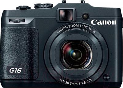 Компактный фотоаппарат Canon PowerShot G16 (Black) - вид спереди