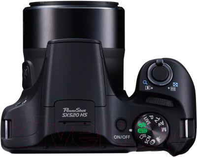 Компактный фотоаппарат Canon PowerShot SX520 HS (Black) - вид сверху