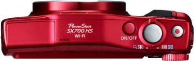 Компактный фотоаппарат Canon PowerShot SX700 HS (красный) - вид сверху