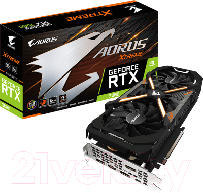 Видеокарта Gigabyte Aorus GeForce RTX 2060 Xtreme 6GB GDDR6 (GV-N2060AORUS X-6GC)