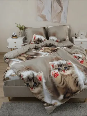 

Комплект постельного белья, Евро Котик
