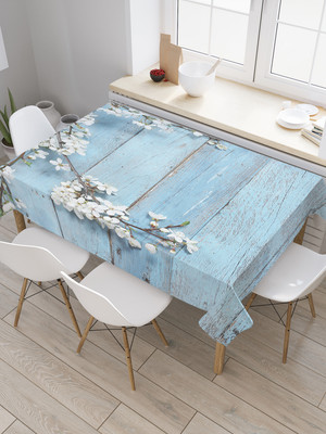 

Скатерть, Ветка вишни на деревянных досках / tc_20386