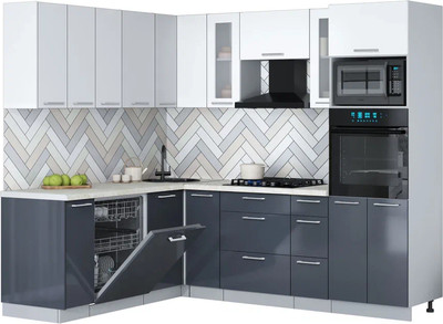 

Кухонный гарнитур, Мила Gloss 1.896х2.38