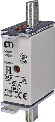 

Предохранитель плавкий, NH 0/gG 25A 500V KOMBI / 004183207