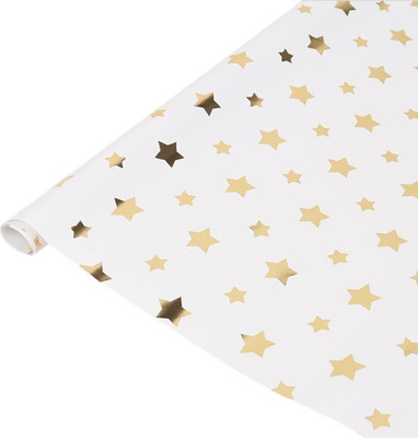 

Набор бумаги для оформления подарков, Золотистые звезды / DV-15888