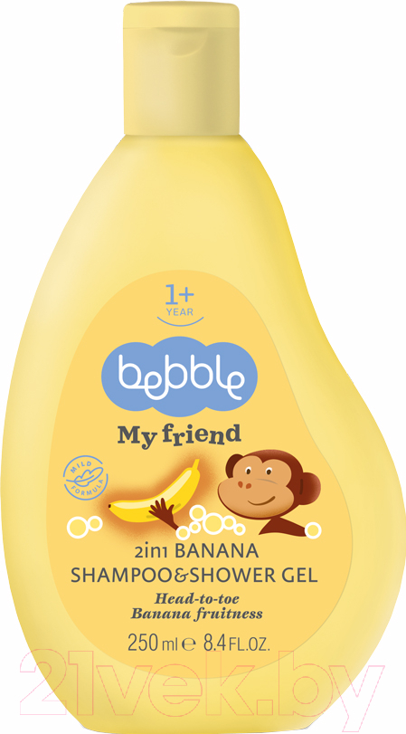 Шампунь детский Bebble My Friend с ароматом банана 2 в 1 (250мл)