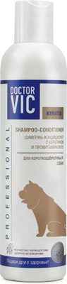 Шампунь для животных Doctor VIC С кератином и провитамином В5 для короткошерстных собак (250мл) - 