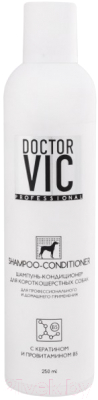 Шампунь для животных Doctor VIC С кератином и провитамином В5 для короткошерстных собак (250мл)
