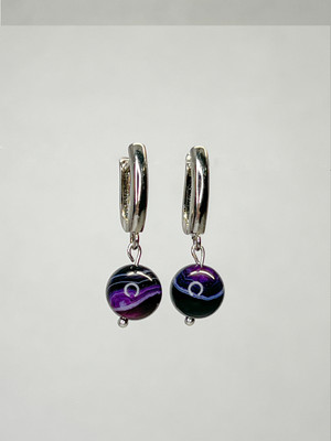 

Серьги, Агат Серебрение 1754