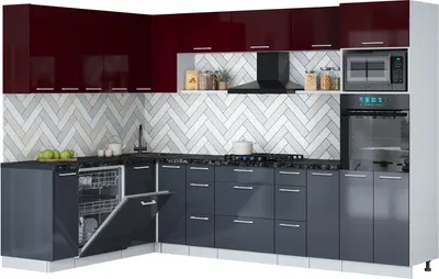 

Кухонный гарнитур, Мила Gloss 1.896х2.98-2