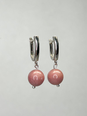 

Серьги, Родонит Серебрение 1846