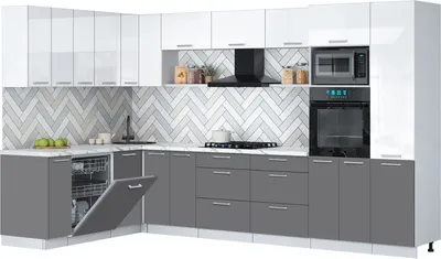 

Кухонный гарнитур, Мила Gloss 1.896х3.38