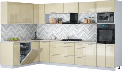

Кухонный гарнитур, Мила Gloss 1.896х3.38-2