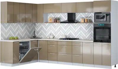 

Кухонный гарнитур, Мила Gloss 1.896х3.38-2