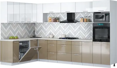 

Кухонный гарнитур, Мила Gloss 1.896х3.38-2