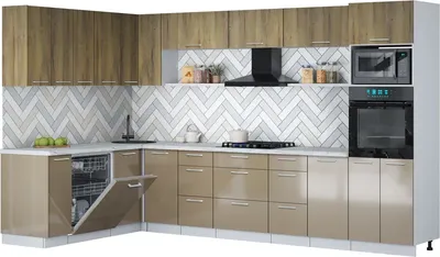 

Кухонный гарнитур, Мила Gloss 1.896х3.38-2