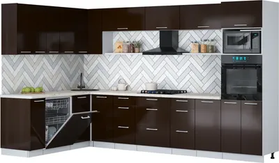 

Кухонный гарнитур, Мила Gloss 1.896х3.38-2