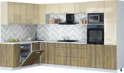 

Кухонный гарнитур, Мила Gloss 1.896х3.38