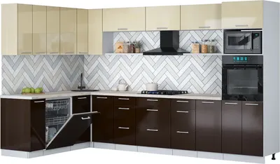 

Кухонный гарнитур, Мила Gloss 1.896х3.38-2
