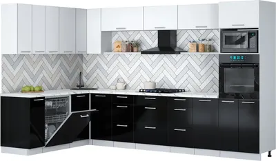 

Кухонный гарнитур, Мила Gloss 1.896х3.38-2