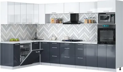 

Кухонный гарнитур, Мила Gloss 1.896х3.38-2