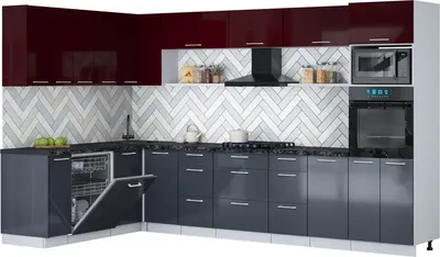 

Кухонный гарнитур, Мила Gloss 1.896х3.38-2