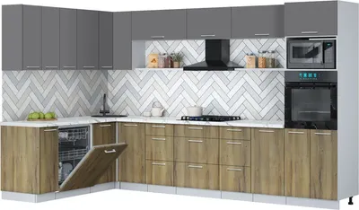 

Кухонный гарнитур, Мила Gloss 1.896х3.38-2