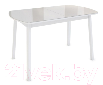 Обеденный стол Listvig Лайк 120-152x70 (латте/белый)