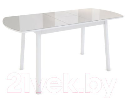 Обеденный стол Listvig Лайк 120-152x70 (латте/белый)