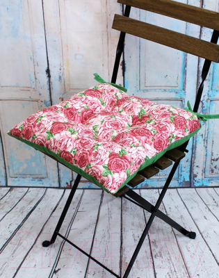 Подушка на стул MATEX Homely / 09-405 (розовый/ зеленый)