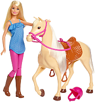 

Кукла с аксессуарами Barbie, Барби и лошадь / FXH13