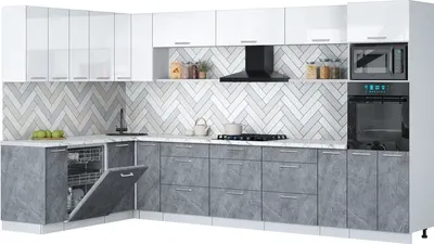 

Кухонный гарнитур, Мила Gloss 1.896х3.58-2