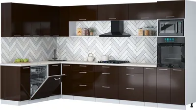 

Кухонный гарнитур, Мила Gloss 1.896х3.58-2