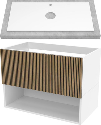 

Тумба для ванной, Кито-2 90 со столешницей T895C2 / 2K90LW0MRMC