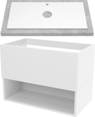 

Тумба для ванной, Кито-2 60 со столешницей T595C2 / 2K60LW0MWMC