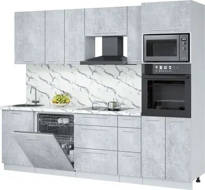 

Кухонный гарнитур, Пластик 2.6-ПМ1