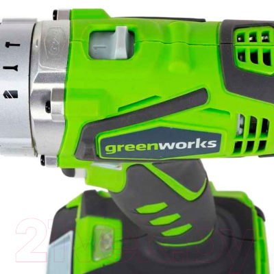 Аккумуляторная дрель-шуруповерт Greenworks G24CDK2X (3801107UC)