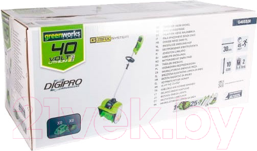 Снегоуборщик аккумуляторный Greenworks GD40SSK2 40V / 2600807UA