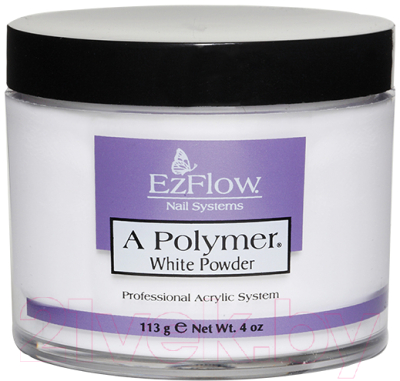 Акриловая пудра для ногтей EzFlow A-Polymer Truly White Acrylic Powder (113г)