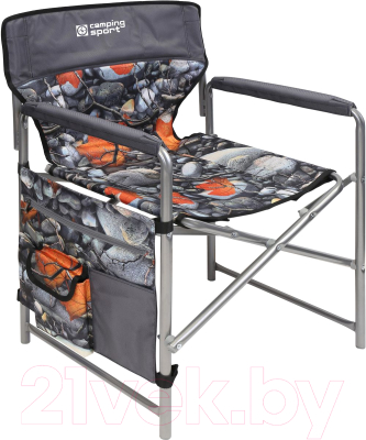 Кресло складное Ника С карманами 1 / КС1 (камни/серый)
