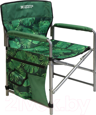 Кресло складное Ника КС2 (тропические листья на темном)