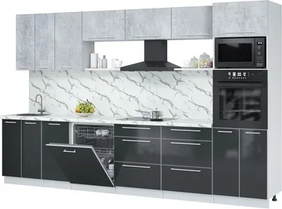 

Кухонный гарнитур, Пластик 3.4-ПМ1-2